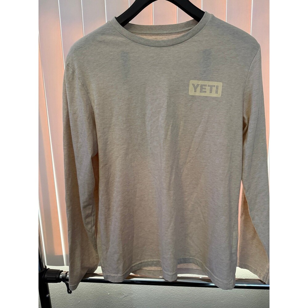 Men’s Yeti Sunrise Elk Cream Long Sleeve Shirt Size Small
